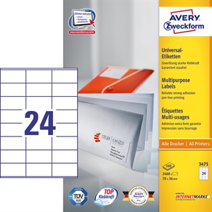 Avery ILC etichete universale 70 x 36 mm, 2400 buc.